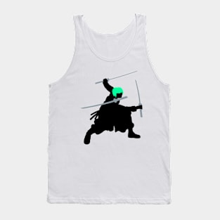 Zoro Triple Swords Green Hair Silhouette Tank Top